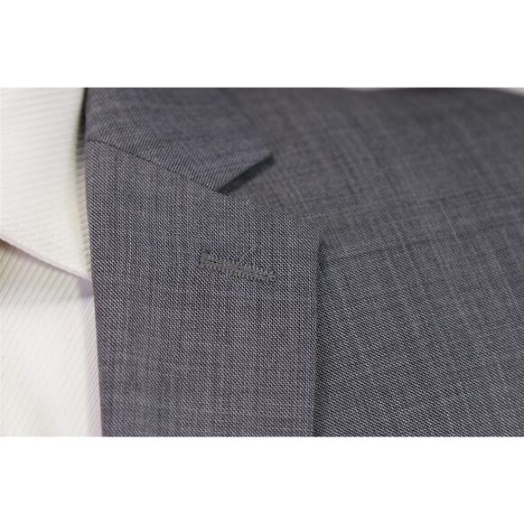 Express Mens Photographer Fitted Solid Light Gray 2-Btn Suit 38S - Picture 5 of 9